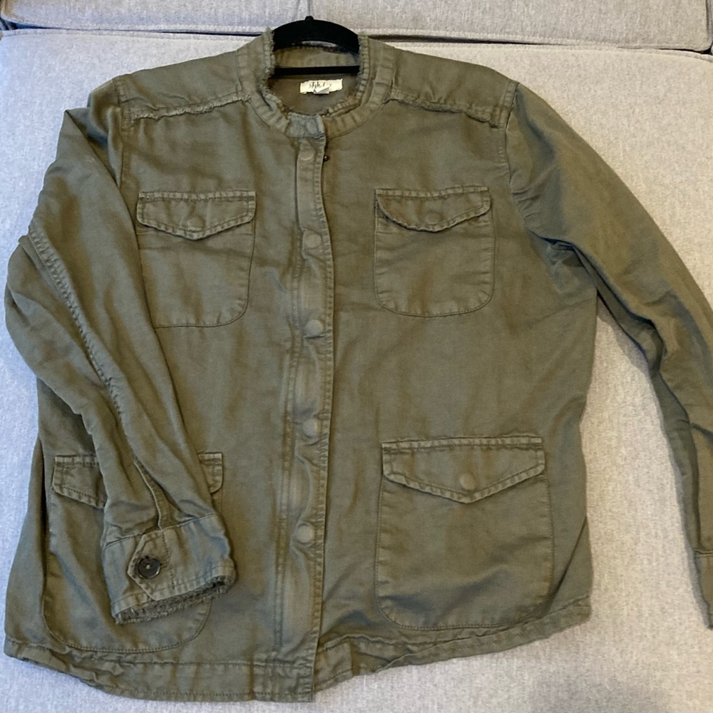 Army green roughed out cotton jacket Xl
